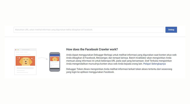 Halaman Membagikan Debugger - Facebook for Developers