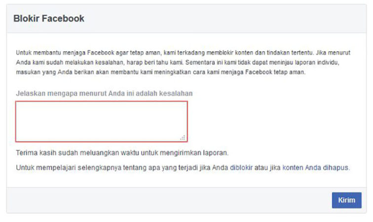 Halaman Pusat Bantuan – Blokir Facebook