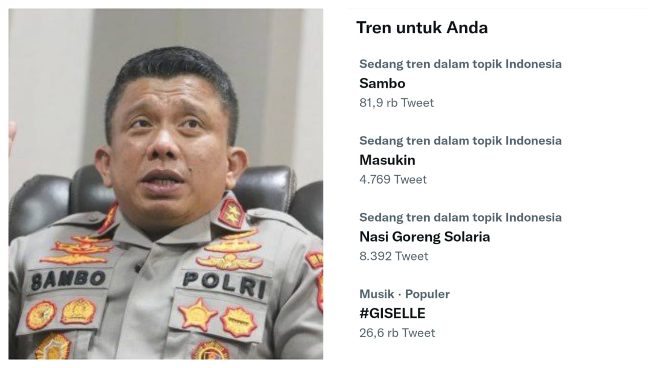 Kolase Ferdy Sambo dan Trending Topik Twitter