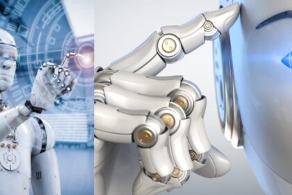 Kolase: Ilustrasi Para Robot Sedang Bekerja Menggantikan Peran Manusia.