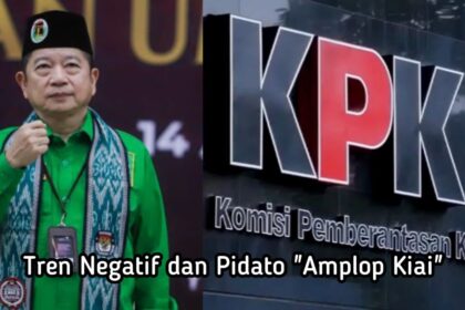 Ilustrasi: Kolase Tren Negatif dan Pidato Amplop Kiai