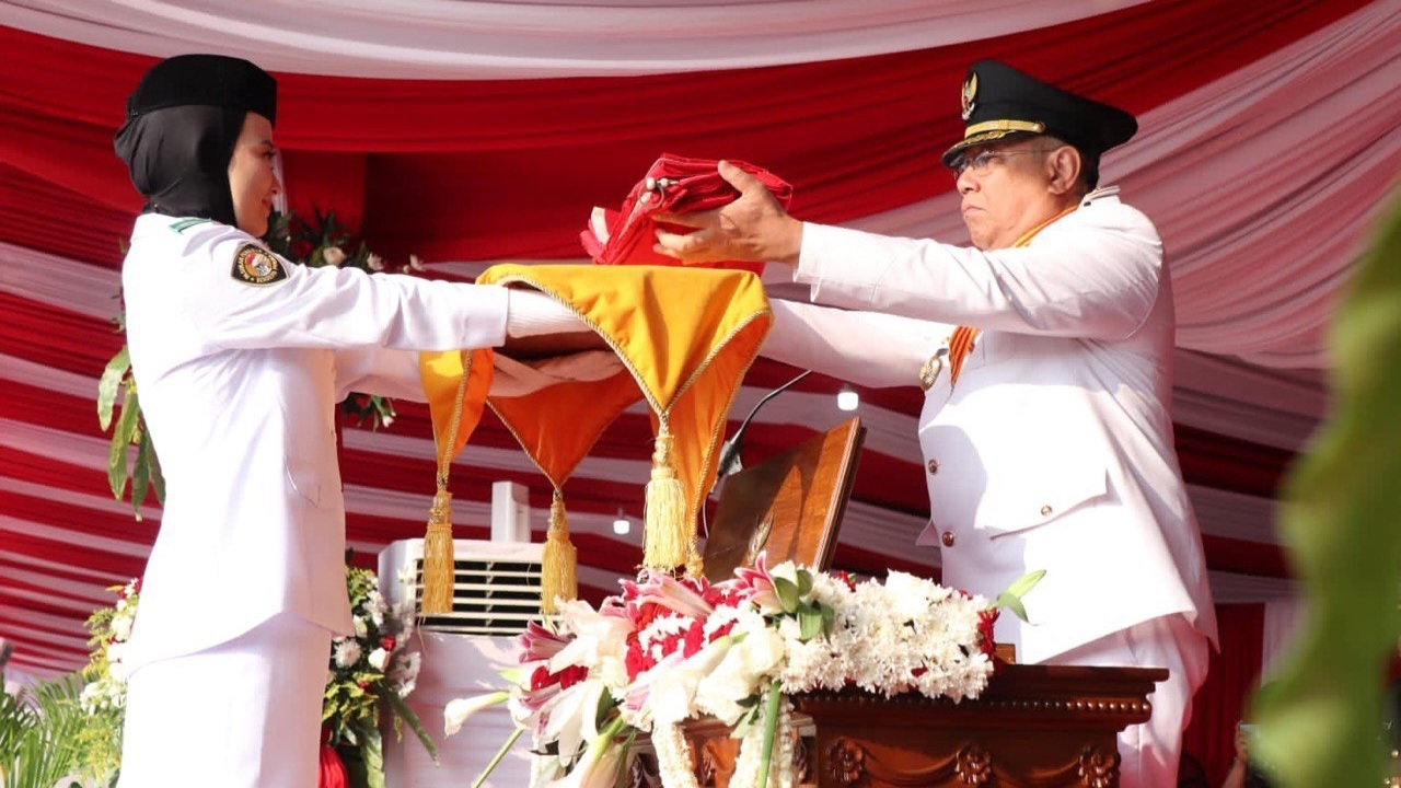 Walkot Tangel Benyamin Davnie pada HUT RI ke 77