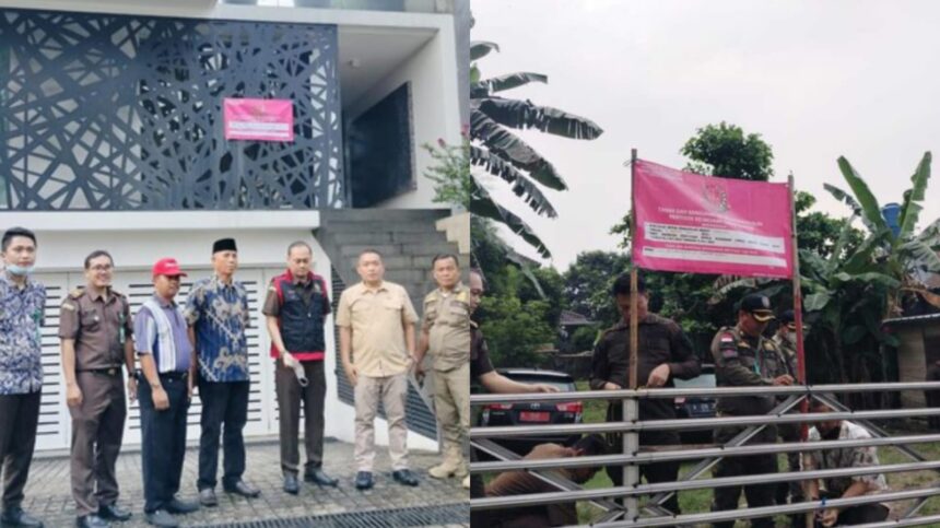 Kolase Sitaan Rumah Mewah dan Tanah Milik Tersangka Kasus Korupsi Rp 65 M Bank Banten.