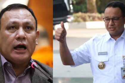 Kolase Foto Ketua KPK Firli Bahuri dan Gubernur DKI Jakarta Anies Baswedan.