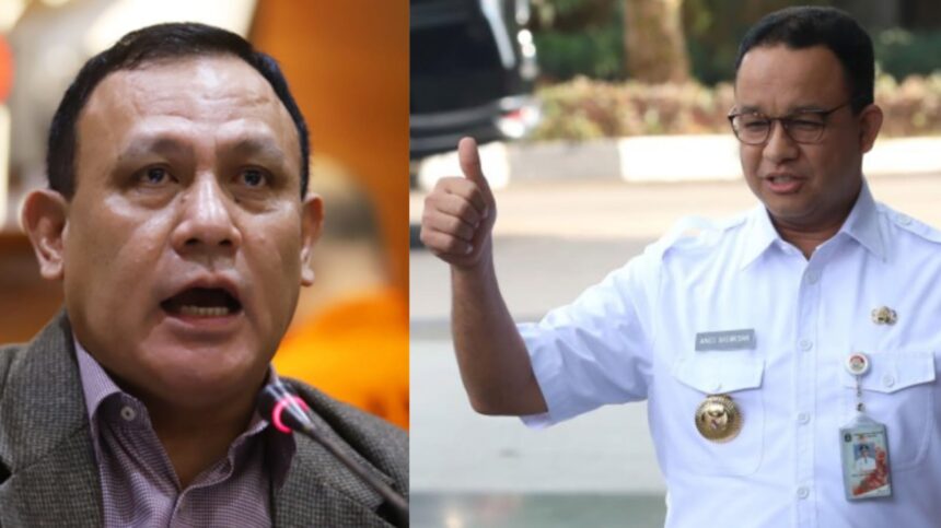 Kolase Foto Ketua KPK Firli Bahuri dan Gubernur DKI Jakarta Anies Baswedan.