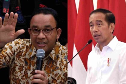 Kolase Foto Jokowi dan Anies Baswedan