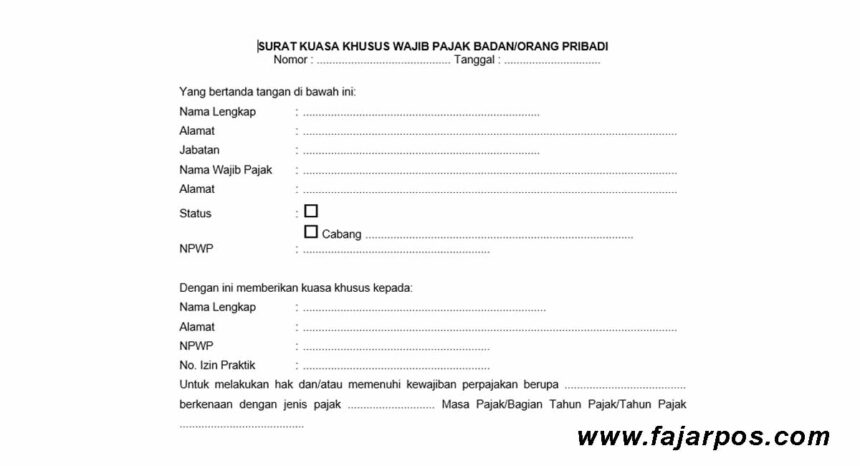 Surat Kuasa Wajib Pajak