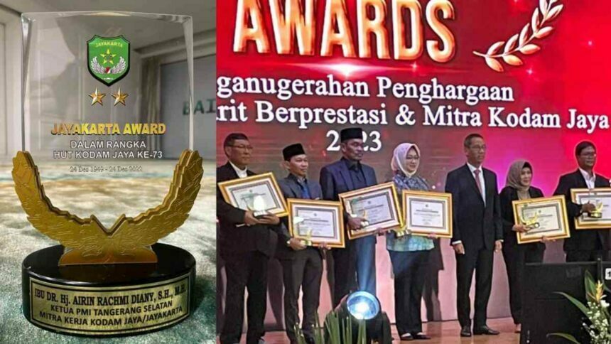 Airin Rachmi Diany pada Gelaran Jayakarta Award 2023 Kodam Jaya Apresiasi