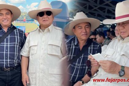 Foto: Prabowo Subianto dan Yusril Ihza Mahendra di Batusangkar, Tanah Datar, Sumatera Barat (Dok. fajarpos.com).