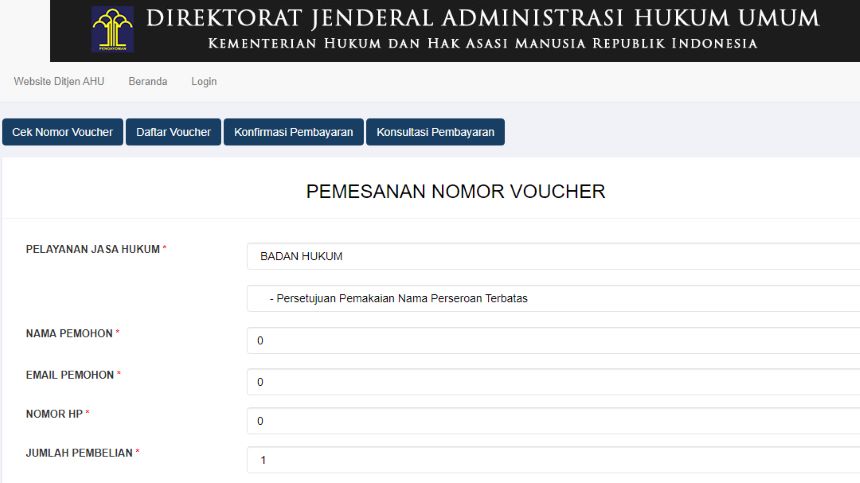 SS Laman Pemesanan Nomor Voucher (Source Fajarpos.com)