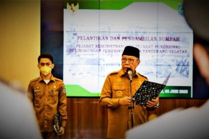 Walkot Tangsel Benyamin Davnie Lantik Ratusan Pejabat Administrasi dan Fungsional Pemerintah Kota Tangerang Selatan