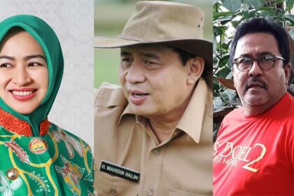 Kolase Calon Gubernur Banten Airin Rachmi Diany, Wahidin Halim, dan Rano Karno