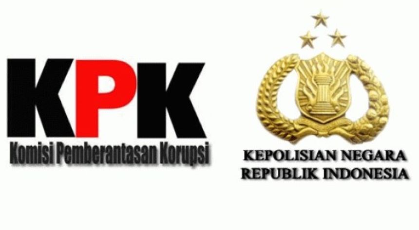 Kolase Logo KPK vs Polri