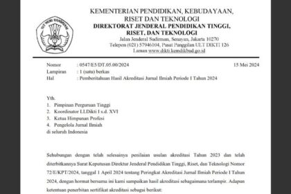Source: SS Pemberitahuan Hasil Akreditasi Jurnal Ilmiah Periode I Tahun 2024