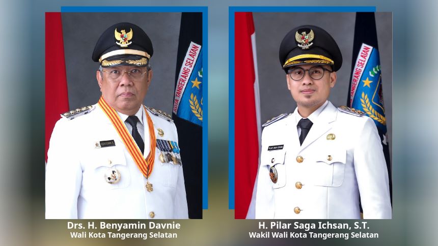 Drs. H. Benyamin Davnie (Wali Kota Tangerang Selatan) dan H. Pilar Saga Ichsan, S.T. (Wakil Wali Kota Tangerang Selatan)