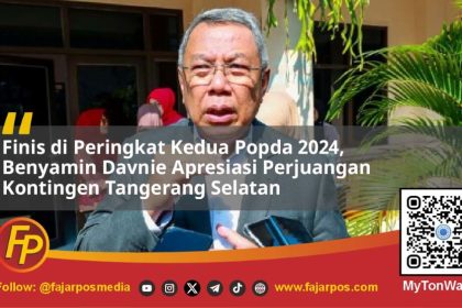 Finis di Peringkat Kedua Popda 2024, Wali Kota Tangerang Selatan (Tangsel) Benyamin Davnie Apresiasi Perjuangan, Kontingen Tangsel.