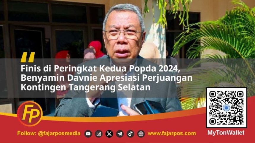 Finis di Peringkat Kedua Popda 2024, Wali Kota Tangerang Selatan (Tangsel) Benyamin Davnie Apresiasi Perjuangan, Kontingen Tangsel.