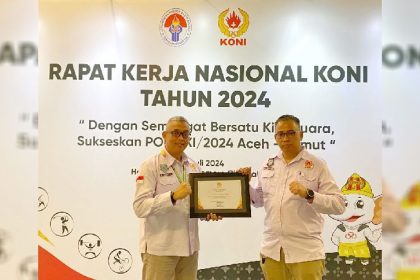 Piagam Penghargaan: KONI Tangsel Mendapatkan Apresiasi atas Implementasi Sistem Data Olahraga dalam Pekan Olahraga Kota (PORKOT) Tangsel 6 -12 November 2023