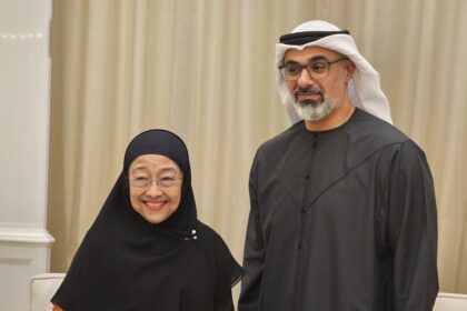 Presiden ke-5 RI Megawati Soekarnoputri bertemu Putra Mahkota Abu Dhabi, Uni Emirat Arab (UEA), Sheikh Khaled Bin Mohamed Bin Zayed Al Nahyan