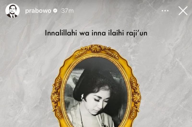 Titiek Puspa meninggal dunia. Presiden Prabowo ucapkan belasungkawa